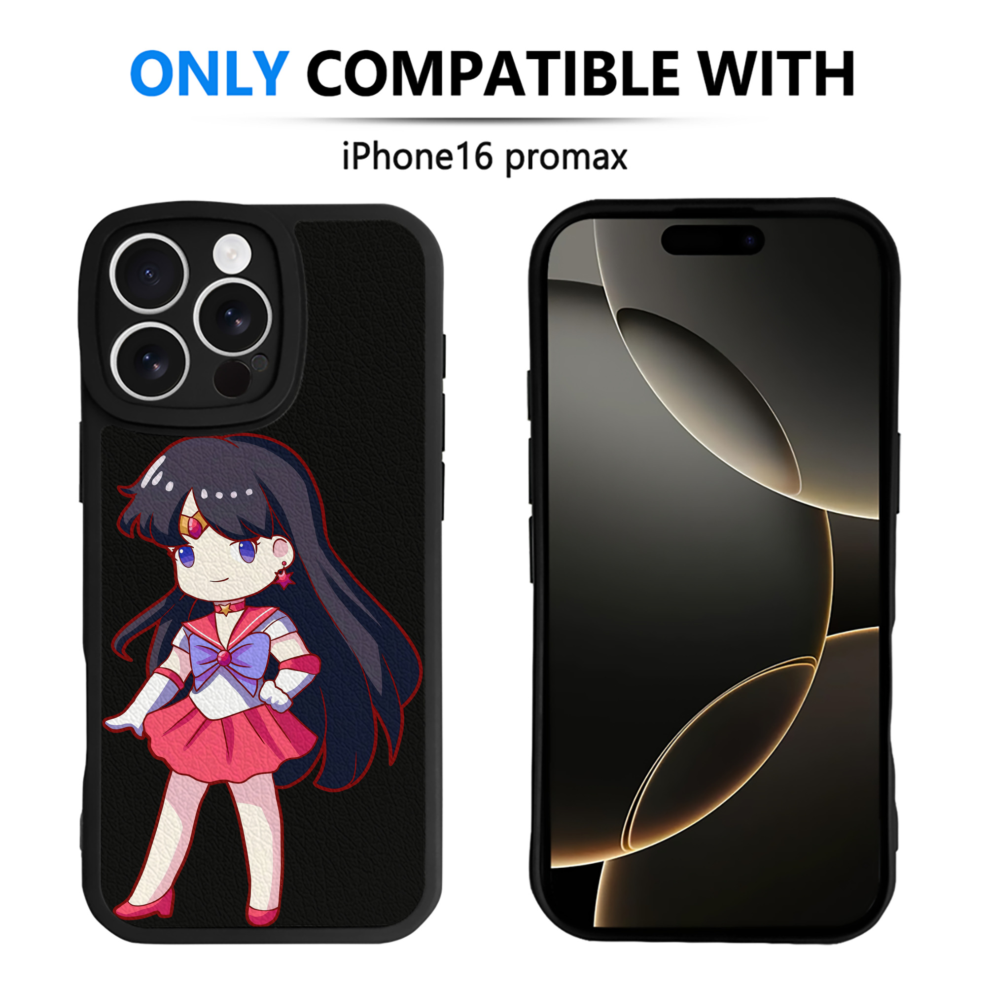 （画像用） 美少女戦士セーラームーン 火野レイ ひの レイ Sailor Moon Hino Rei （セーラーマーズ,Sailor Mars） 【iPhone 16シリーズ対応】シリコンスマホケース（レザー調） 材質：シリコン